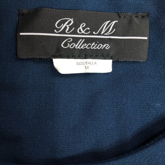 R&M Collection Blue Abstract Open Front Cardigan with Tank Top - Picture 4 of 5